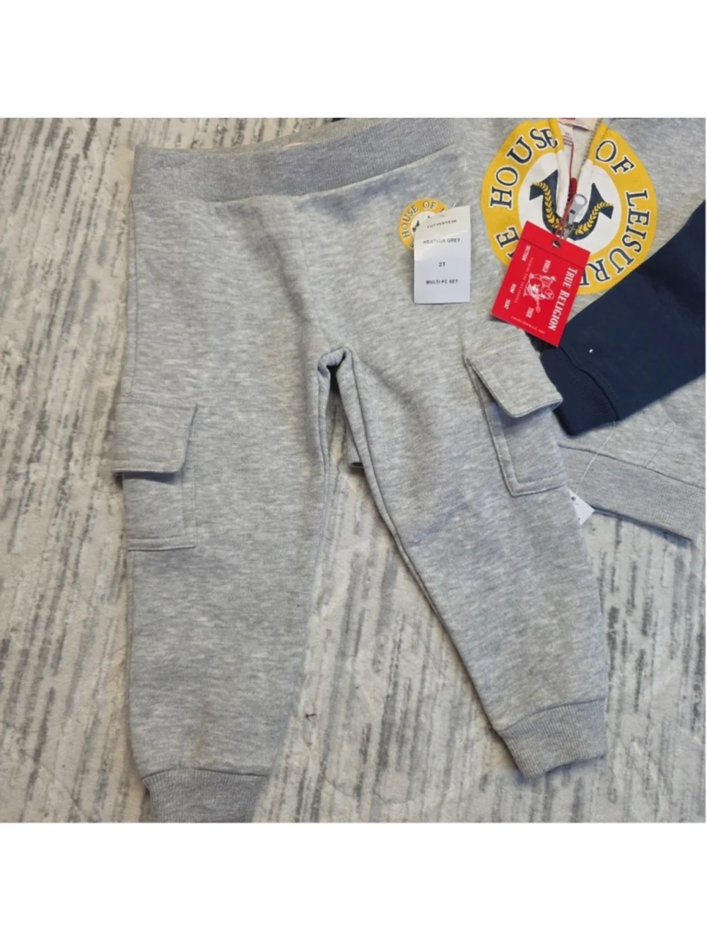 TRUE RELIGION Two-Piece Buddha Logo Zip Hoodie & Joggers Set Blue Boys 2T NWT